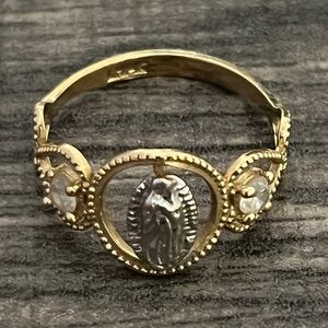 Women’s Our Lady Of Guadalupe 14K Gold Ring Size-8